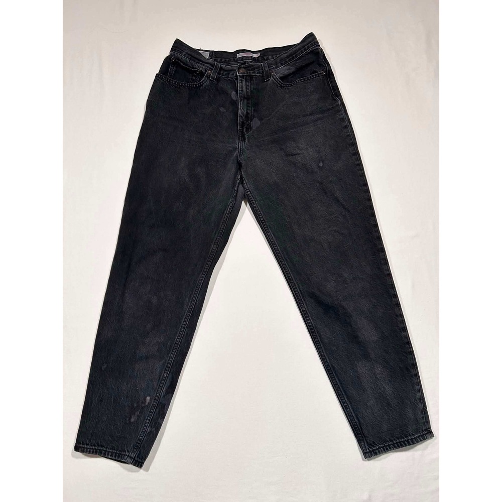Big E Levis Premium Jeans Black High Rise Tapered Leg Size 31x30
